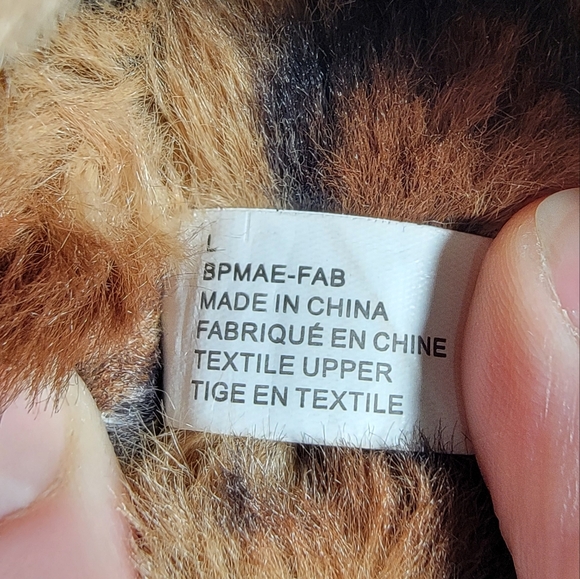 BP. Mae Faux Fur Criss-Cross Slippers in Leopard, Size L - Picture 11 of 13